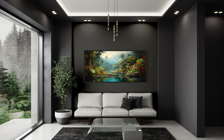 Rainforest Wall Art – Framed Tropical Canvas | Vibrant Forest Painting