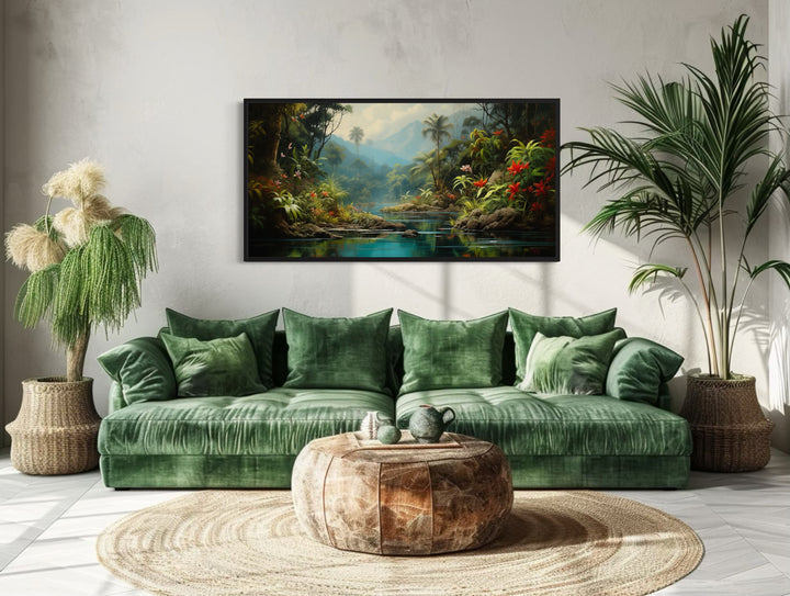 Rainforest Wall Art – Framed Tropical Canvas | Vibrant Forest Painting