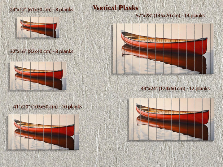 Red Canoe Distressed Wood Wall Art