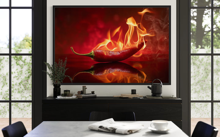 Red Flaming Chili Pepper Kitchen Wall Decor