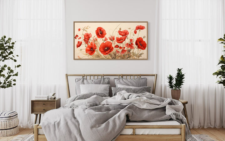 Red Poppies Framed Canvas Wall Art