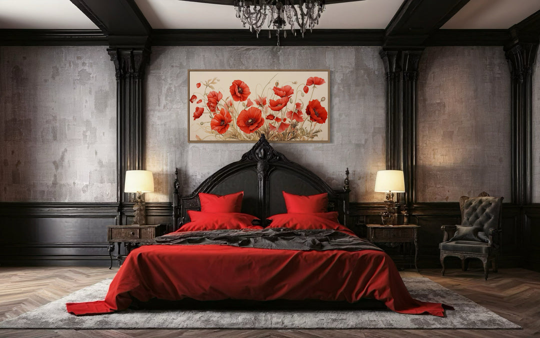 Red Poppies Framed Canvas Wall Art