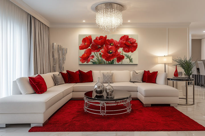 Red Poppies Framed Canvas Wall Art