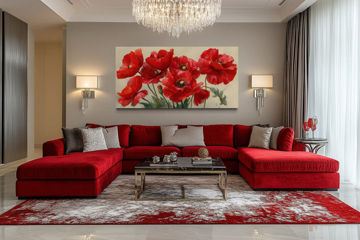 Red Poppies Framed Canvas Wall Art