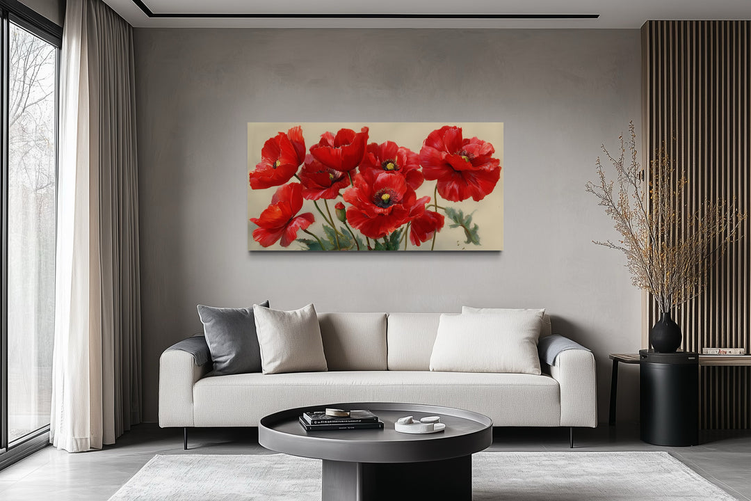 Red Poppies Framed Canvas Wall Art