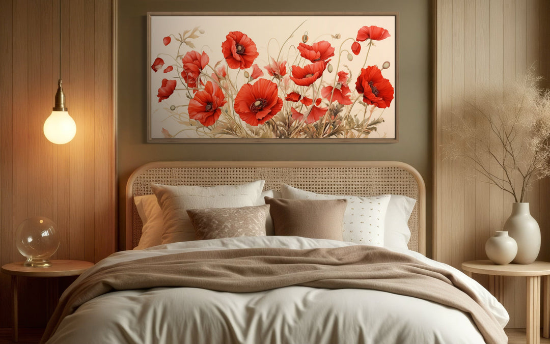 Red Poppies Framed Canvas Wall Art