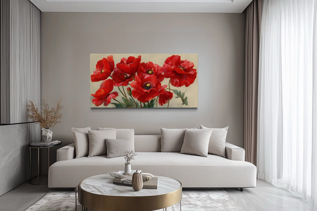 Red Poppies Framed Canvas Wall Art