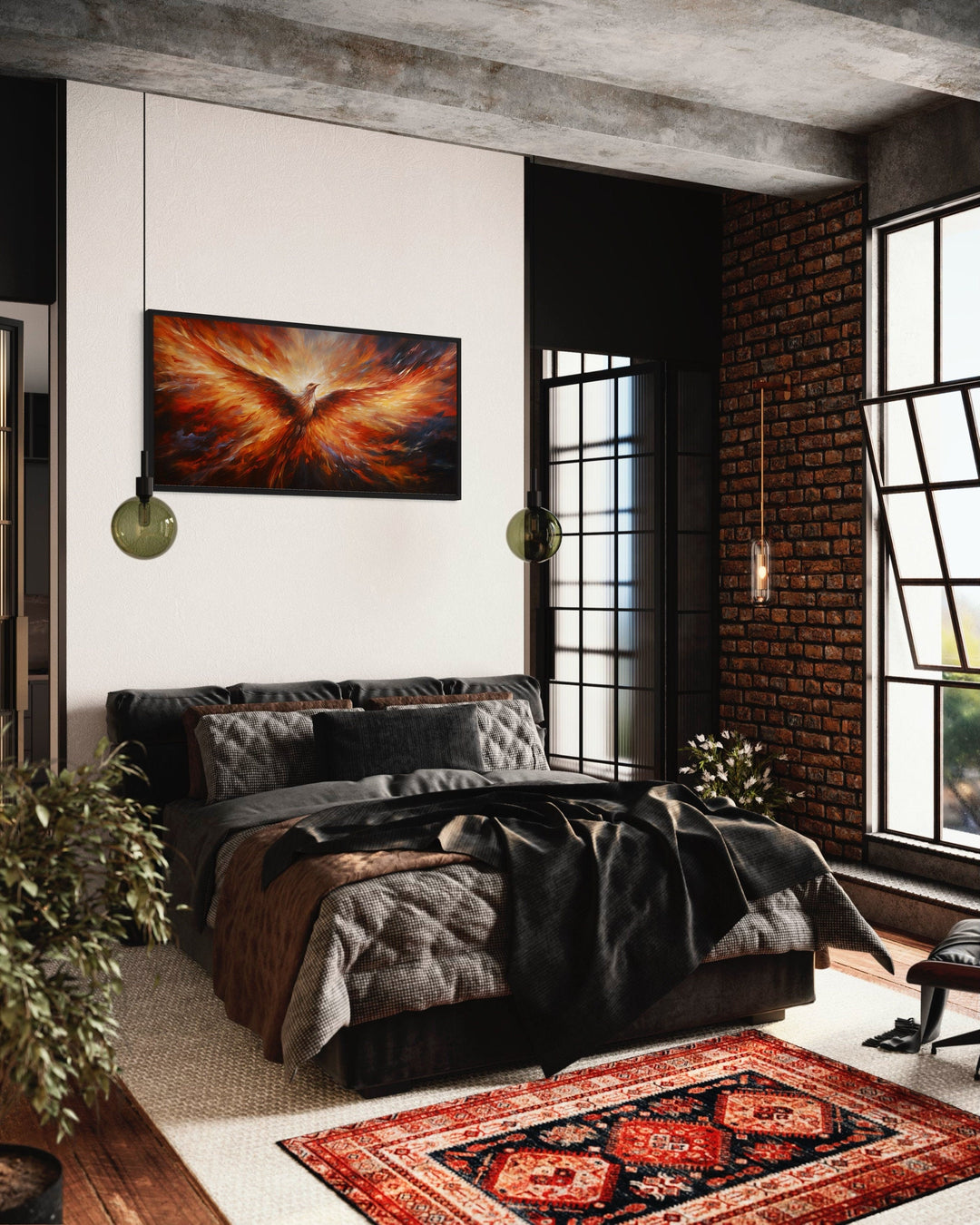 Rising Phoenix Extra Large Framed Canvas Wall Art