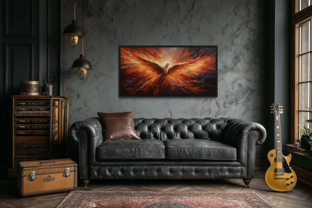 Rising Phoenix Extra Large Framed Canvas Wall Art