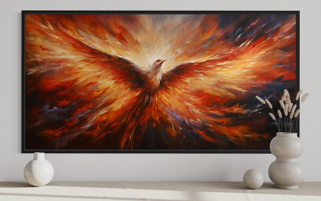 Rising Phoenix Extra Large Framed Canvas Wall Art