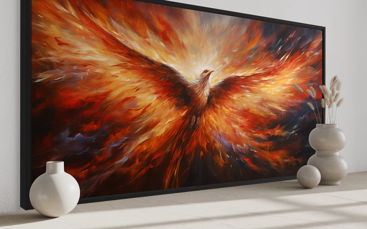 Rising Phoenix Extra Large Framed Canvas Wall Art