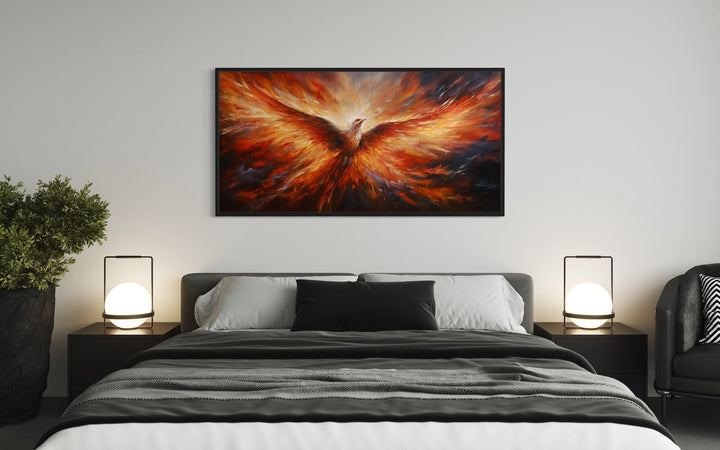 Rising Phoenix Extra Large Framed Canvas Wall Art