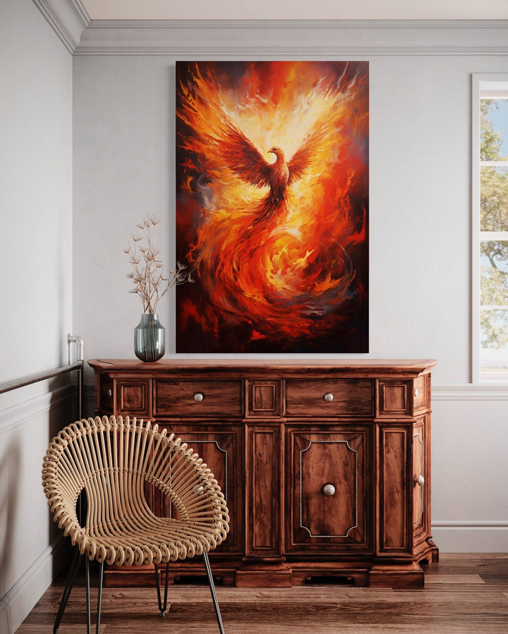 Rising Phoenix Framed Canvas Wall Art