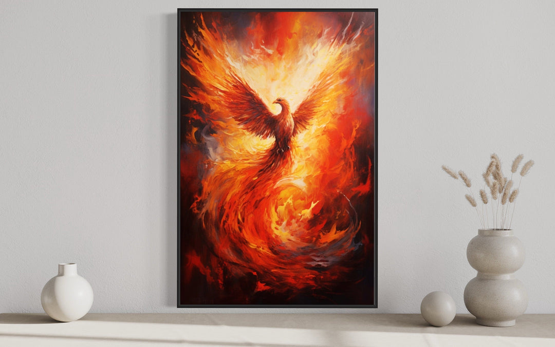 Rising Phoenix Framed Canvas Wall Art