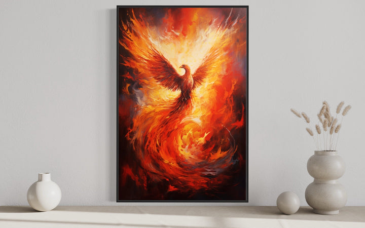 Rising Phoenix Framed Canvas Wall Art