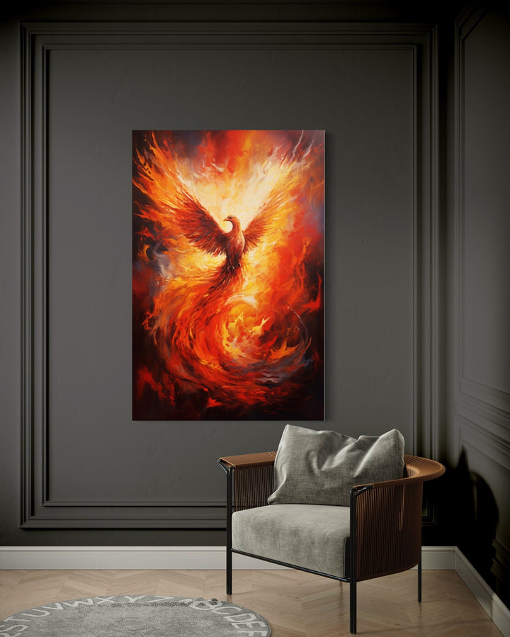 Rising Phoenix Framed Canvas Wall Art