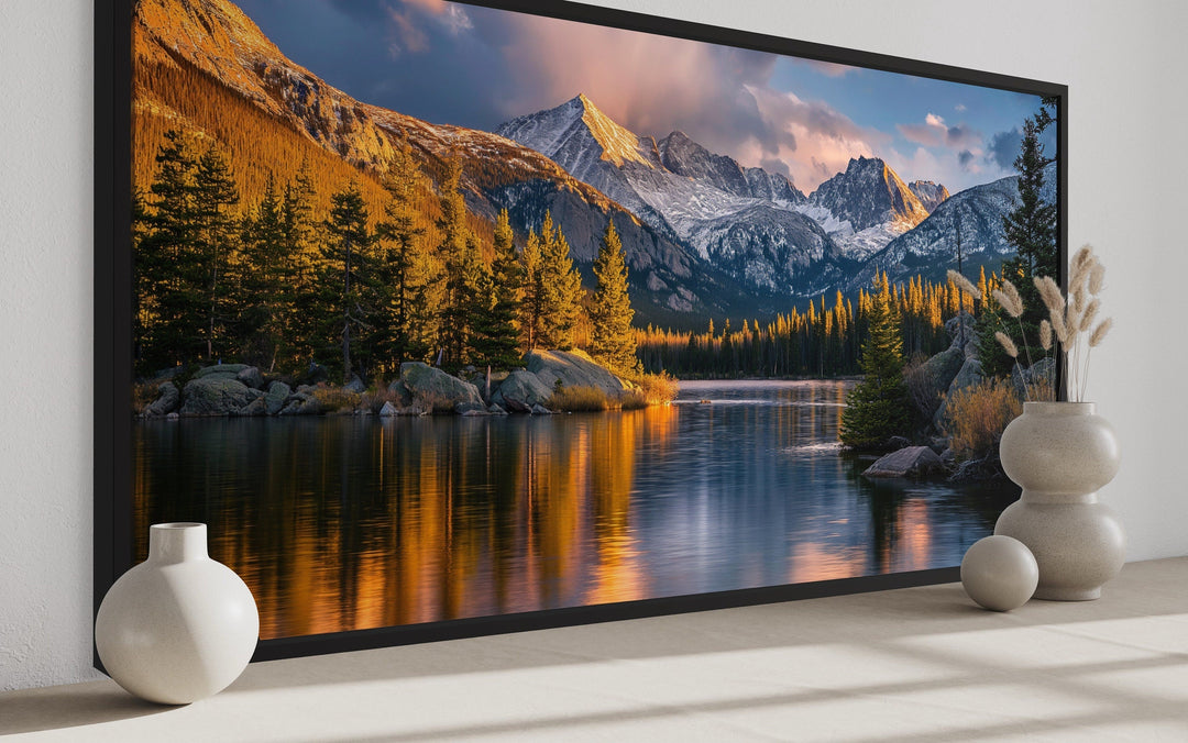 Rocky Mountain National Park Colorado framed canvas wall art.