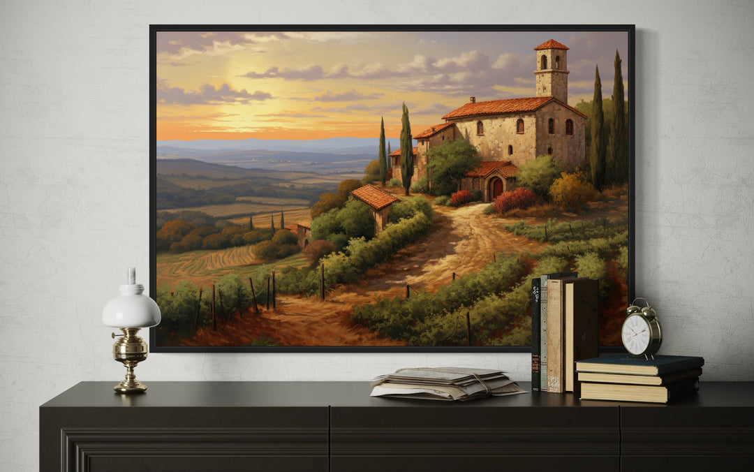 Rolling Hills Of Tuscany Italy Framed Canvas Wall Art