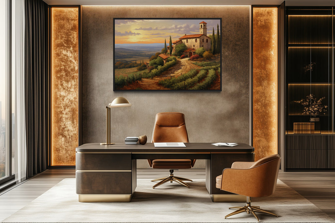 Rolling Hills Of Tuscany Italy Framed Canvas Wall Art