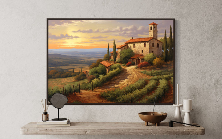 Rolling Hills Of Tuscany Italy Framed Canvas Wall Art