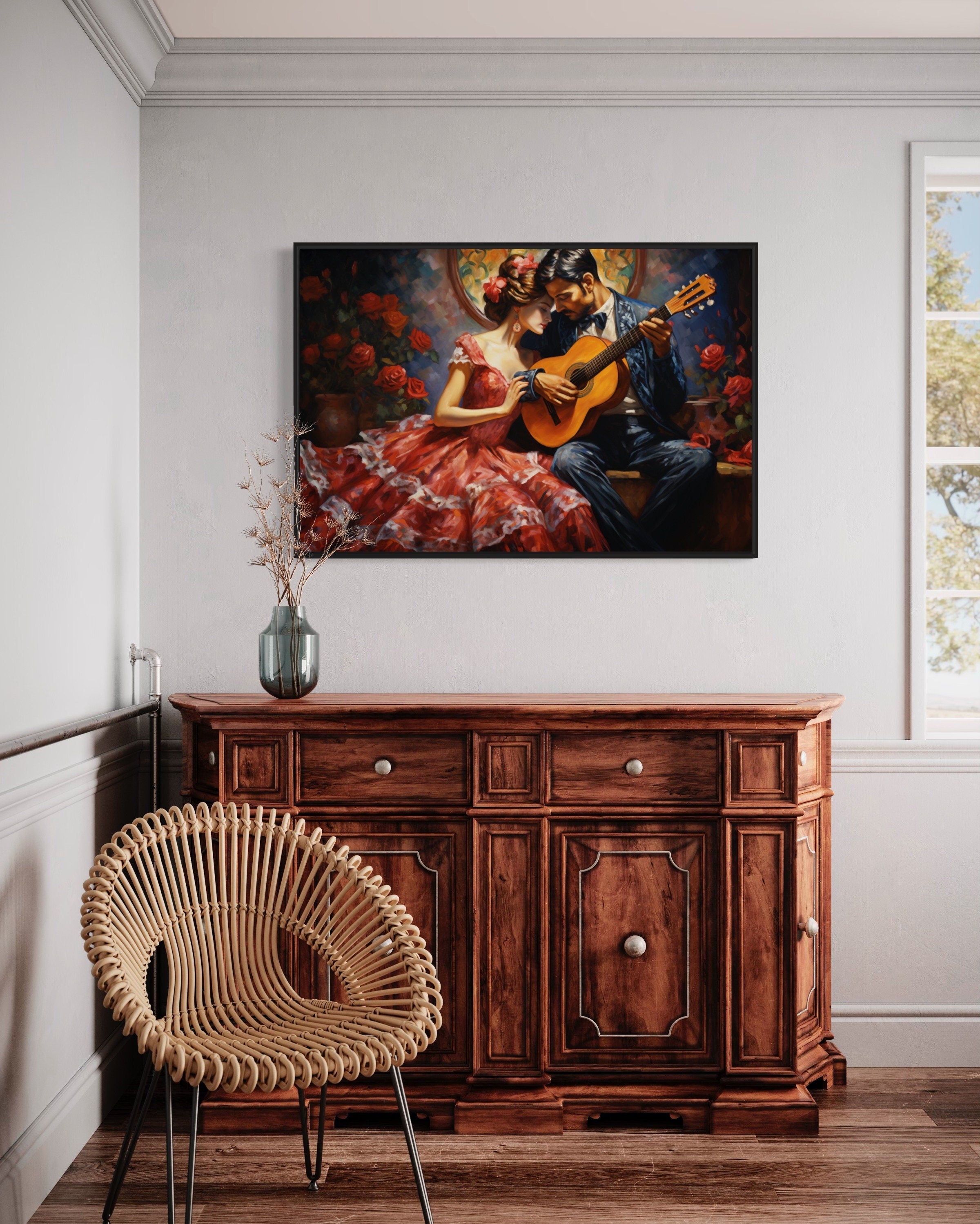 Mexican Couple Guitar Canvas Art | Romantic Wall Decor – Wall