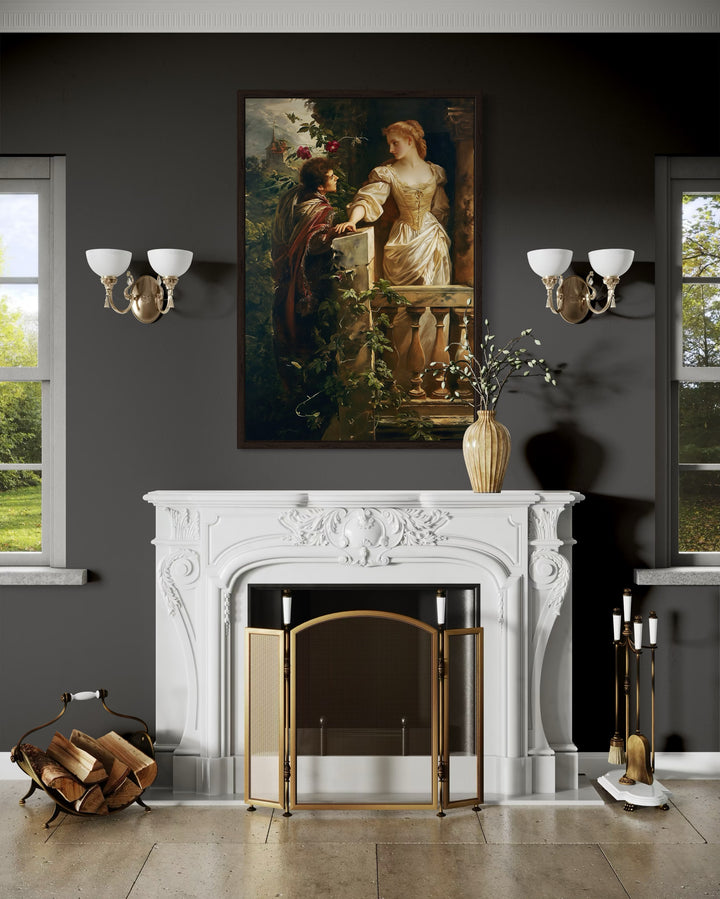 Romeo And Juliet Balcony Scene Vintage Dark Academia Wall Art