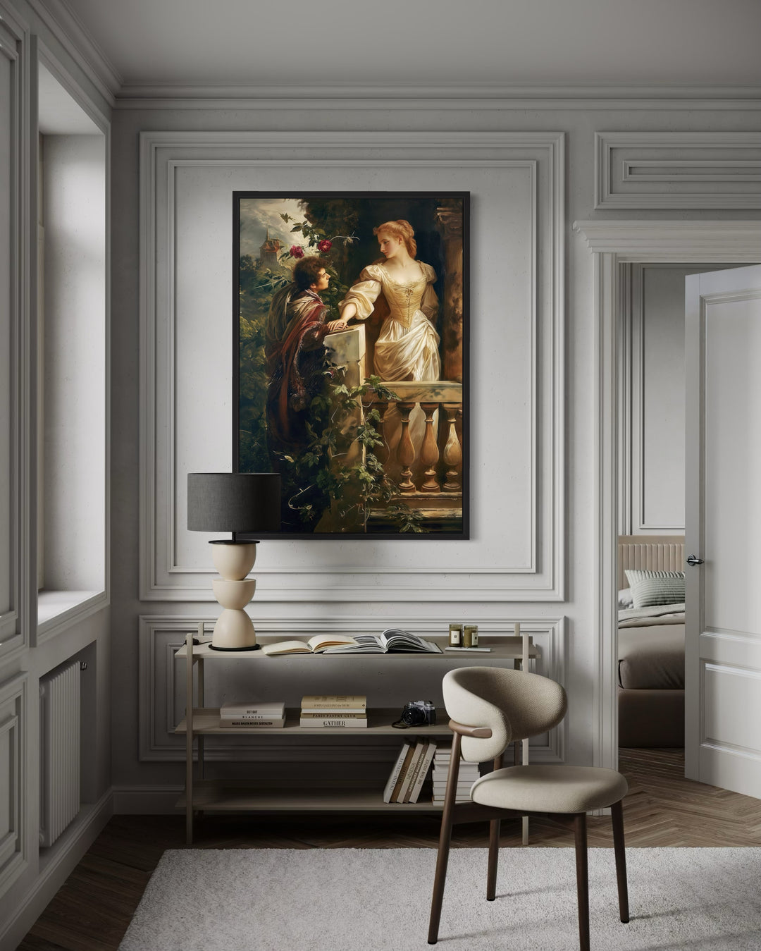 Romeo And Juliet Balcony Scene Vintage Dark Academia Wall Art
