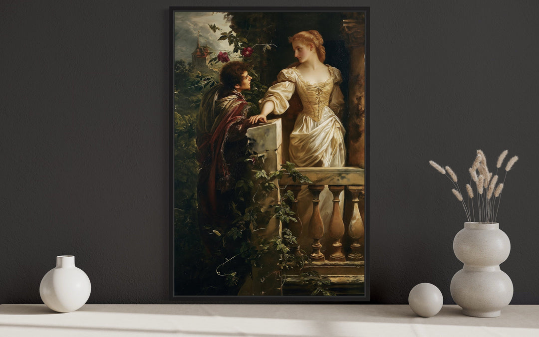 Romeo And Juliet Balcony Scene Vintage Dark Academia Wall Art