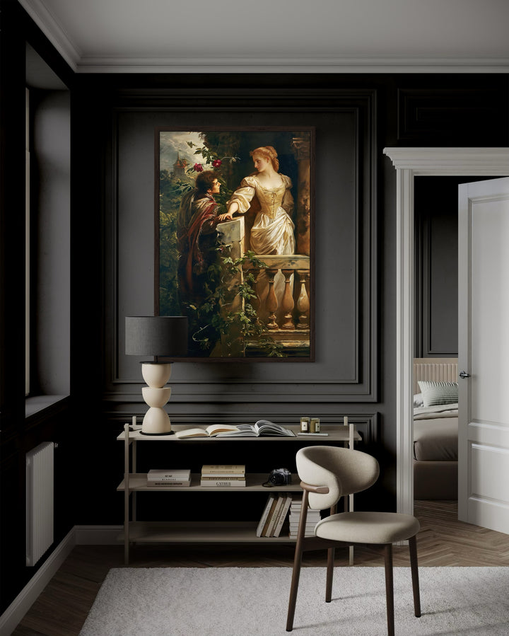 Romeo And Juliet Balcony Scene Vintage Dark Academia Wall Art
