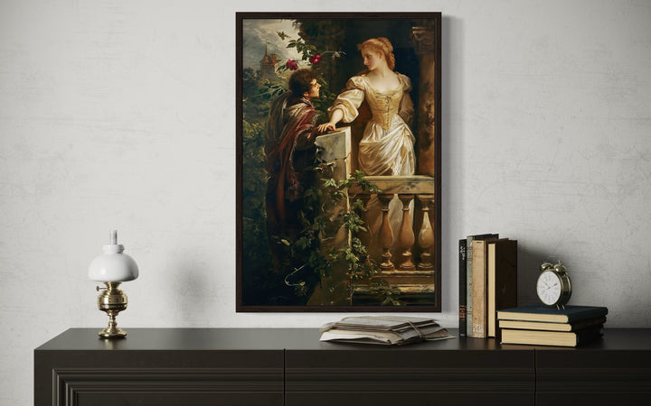 Romeo And Juliet Balcony Scene Vintage Dark Academia Wall Art