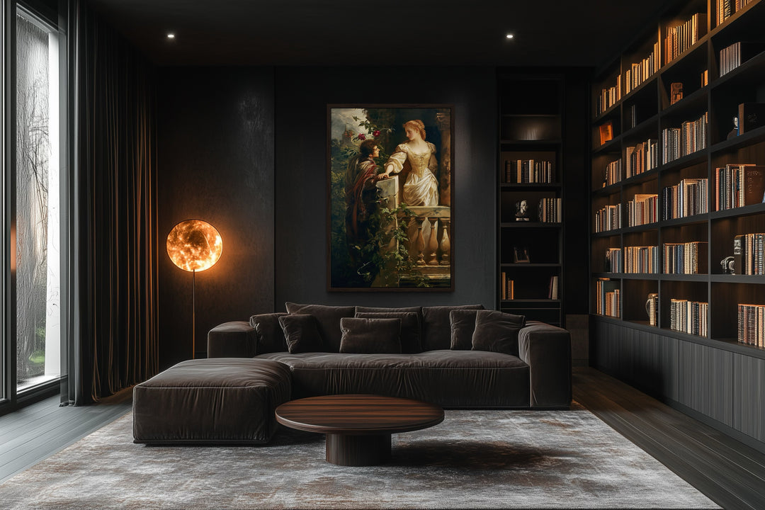 Romeo And Juliet Balcony Scene Vintage Dark Academia Wall Art