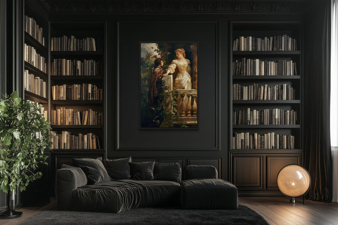 Romeo And Juliet Balcony Scene Vintage Dark Academia Wall Art