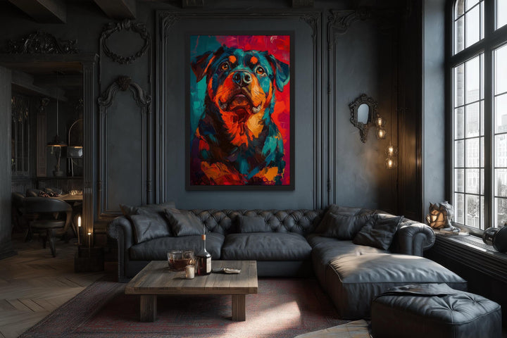 Rottweiler Pop Art Canvas Wall Art