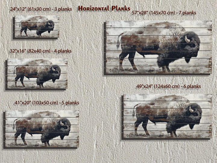 Rustic American Buffalo Distressed Wood Wall Art