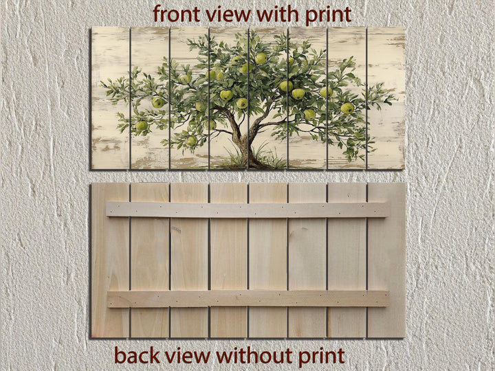 Rustic Apple Tree Distressed Wood Wall Art