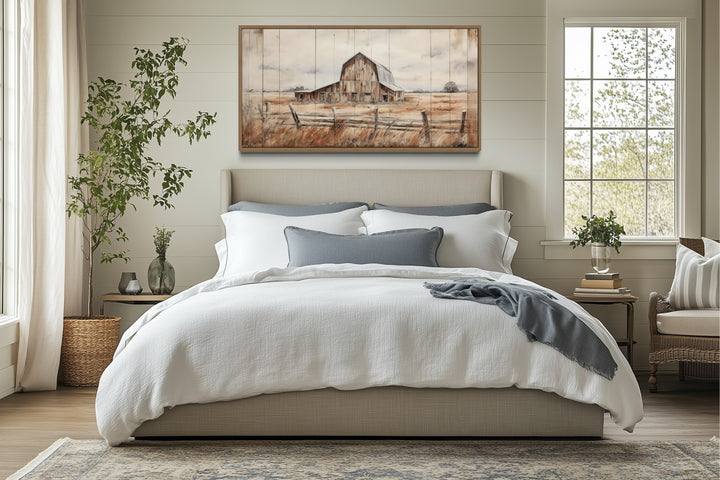 Rustic Barn Wall Art – Weathered Barn Artwork | Farmhouse Wall Decor Canvas
