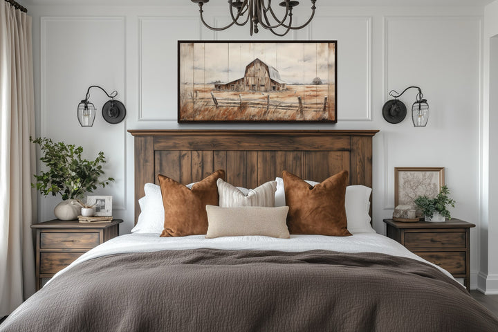 Rustic Barn Wall Art – Weathered Barn Artwork | Farmhouse Wall Decor Canvas