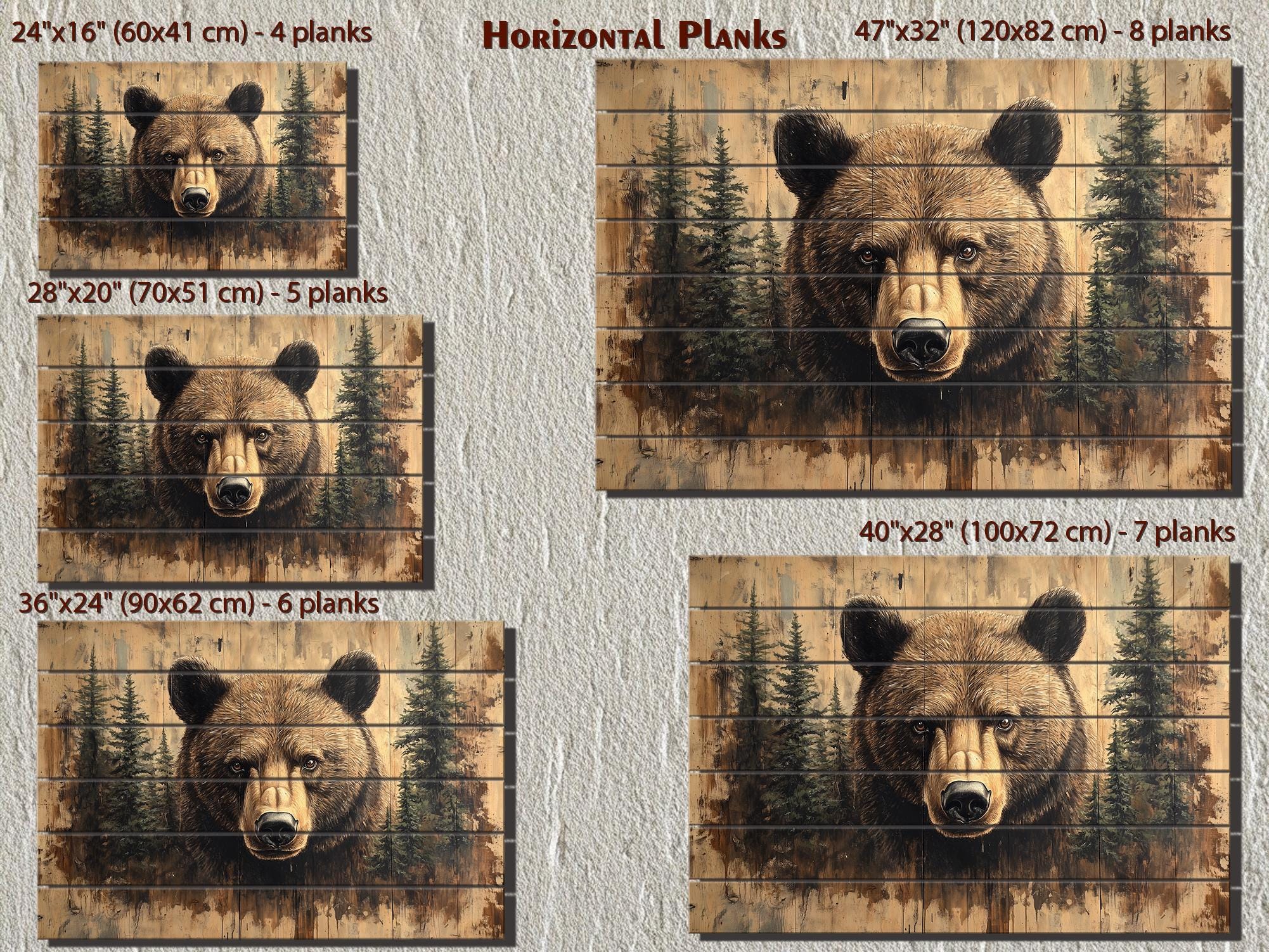 Hi Bear Wood Wall Art by beccatapert 【公式通販】