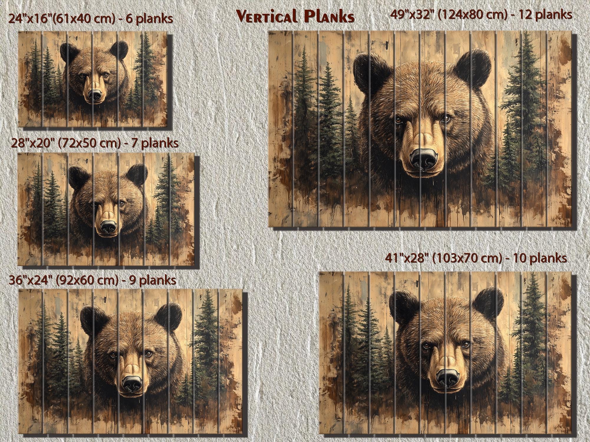Rustic Bear Wood Wall Art for Cabin Decor | Forest Lodge – Wall