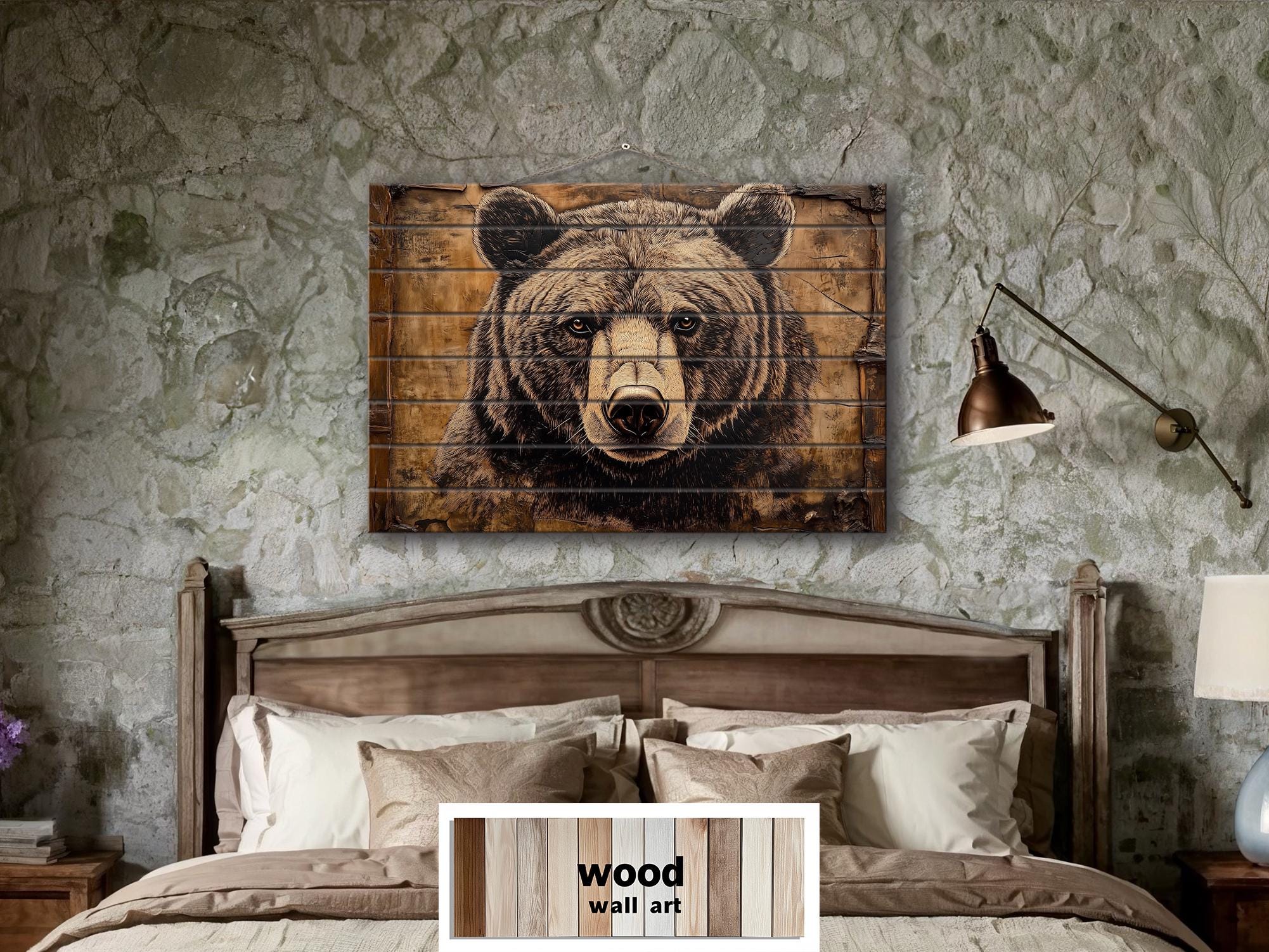 Rustic Bear Wood Wall Art for Cabin & Lodge Decor – Wall Decor