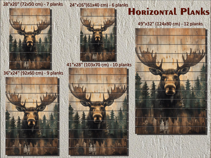 Rustic Cabin Wildlife Decor – Set Of 3 Wolf Moose Bear Distressed Vertical Wood Wall Art Set