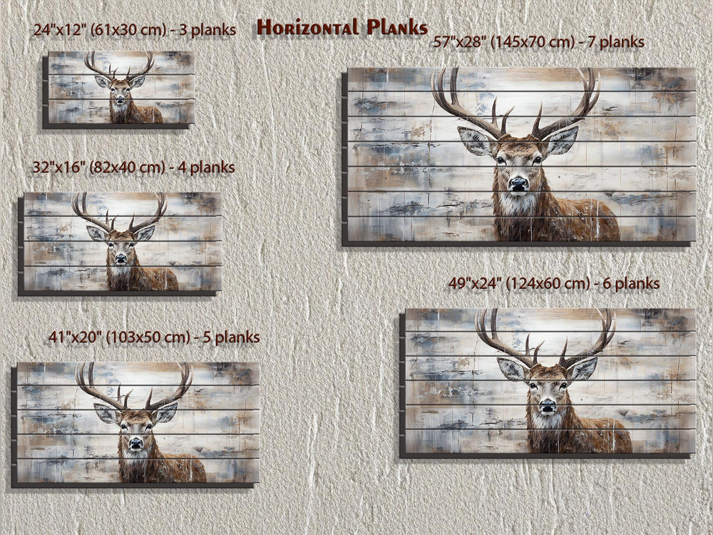 Rustic Deer Distressed Wood Wall Art