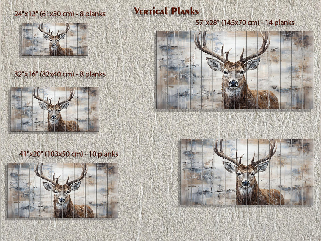 Rustic Deer Distressed Wood Wall Art