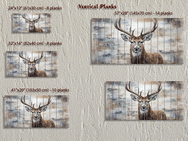 Rustic Deer Distressed Wood Wall Art