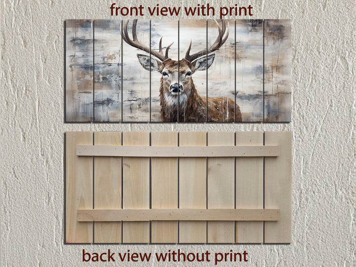 Rustic Deer Distressed Wood Wall Art