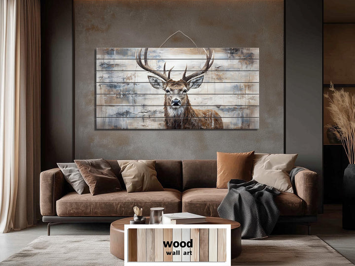 Rustic Deer Distressed Wood Wall Art