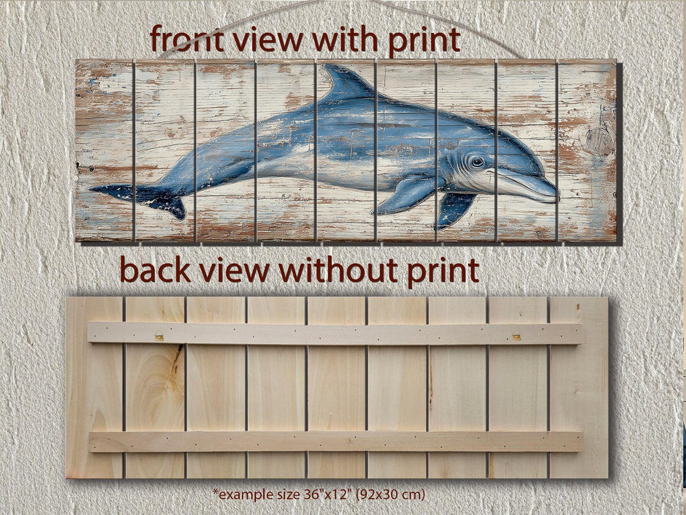 Rustic Dolphin Distressed Wood Wall Decor