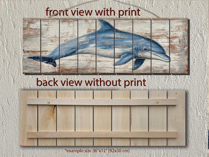 Rustic Dolphin Distressed Wood Wall Decor