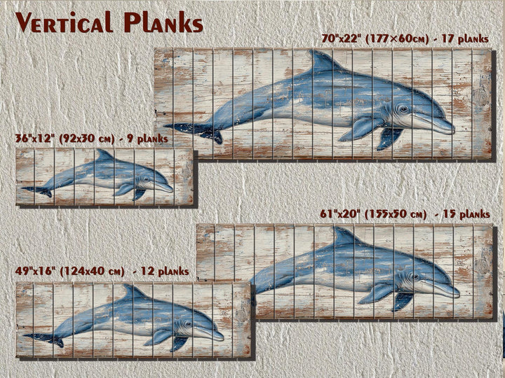 Rustic Dolphin Distressed Wood Wall Decor