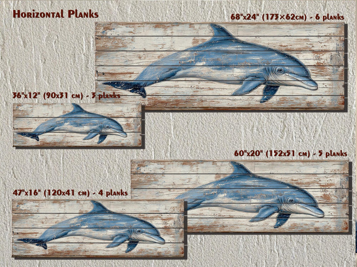 Rustic Dolphin Distressed Wood Wall Decor